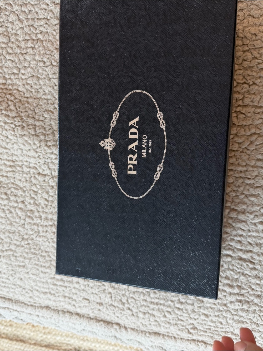 Prada Black Box with Silver Logo Emblem